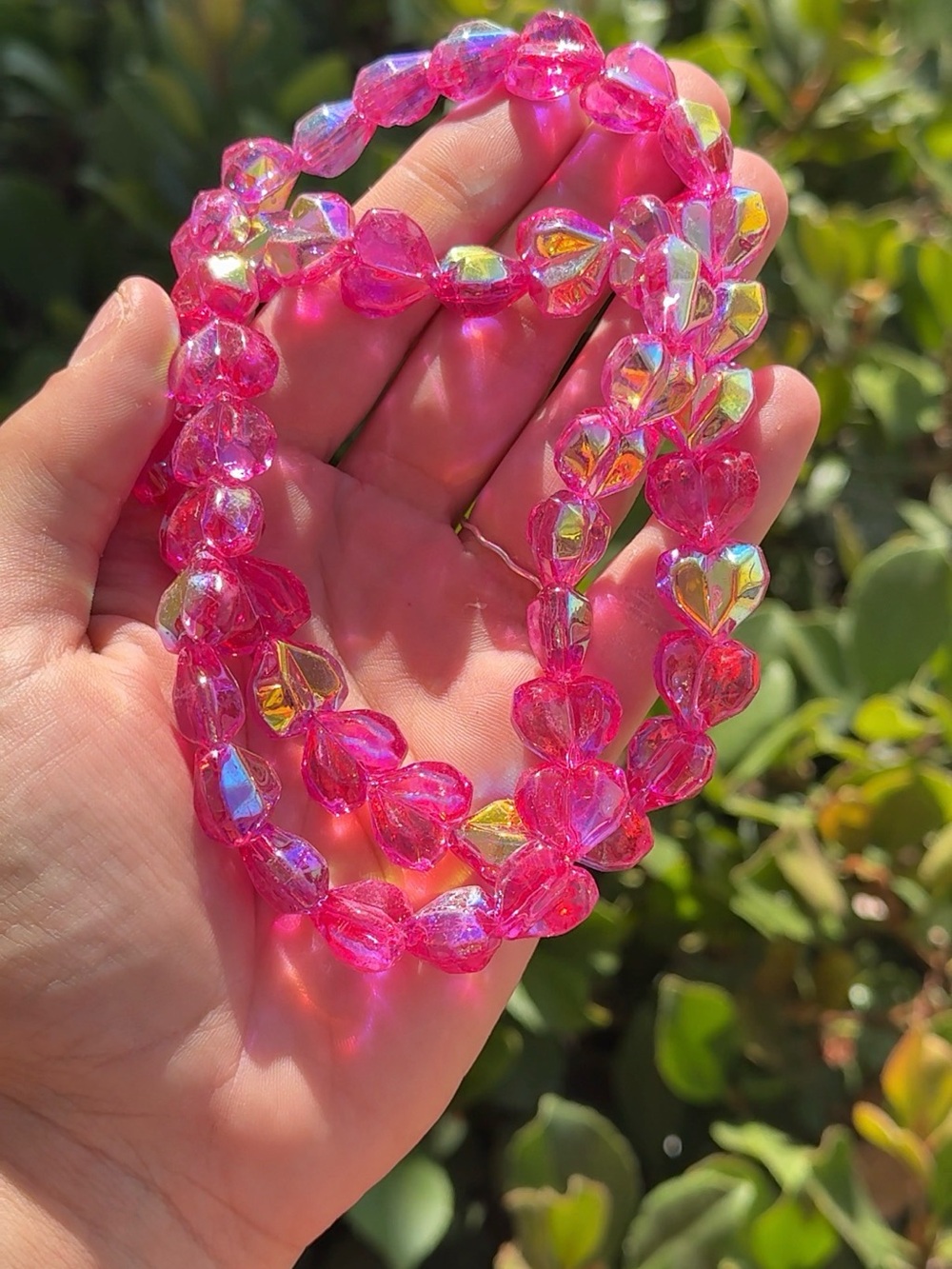 Large Hot Pink Electroplated Transparent Glass
Beads AB Plated 15×13x8.5mm